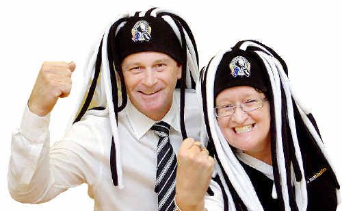 Paul Brearley and Karen White hope their beloved Collingwood Magpies are on fire in the AFL grand final at the MCG today. Paul Brearley and Karen White hope their beloved Collingwood Magpies are on fire in the AFL grand final at the MCG today.